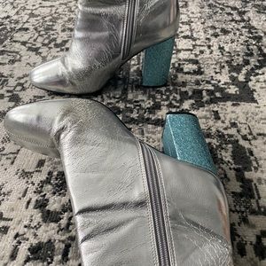 Silver Wedge Boots | Poshmark